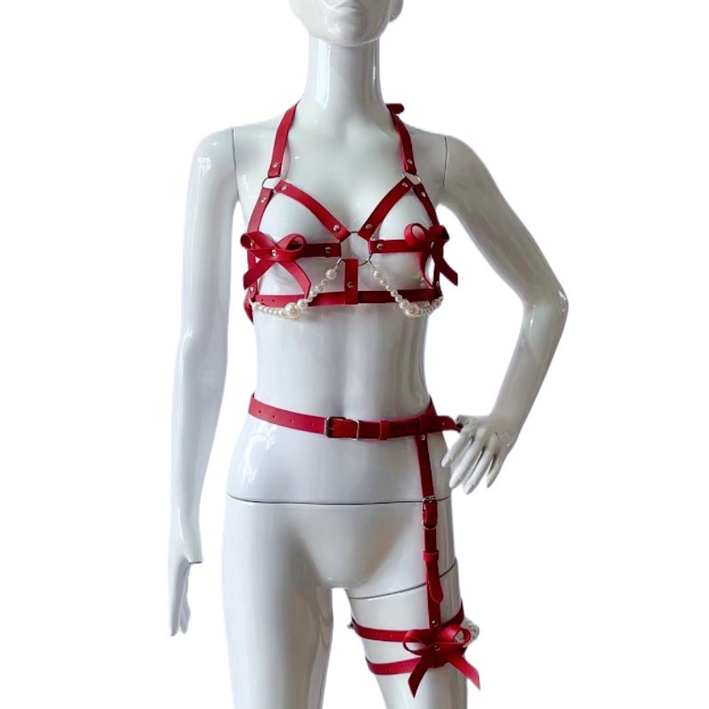 Sexy Leather Harness Women Set - Garter Belt Set review and price